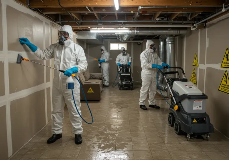 Basement Moisture Removal and Structural Drying process in Tyrone, GA